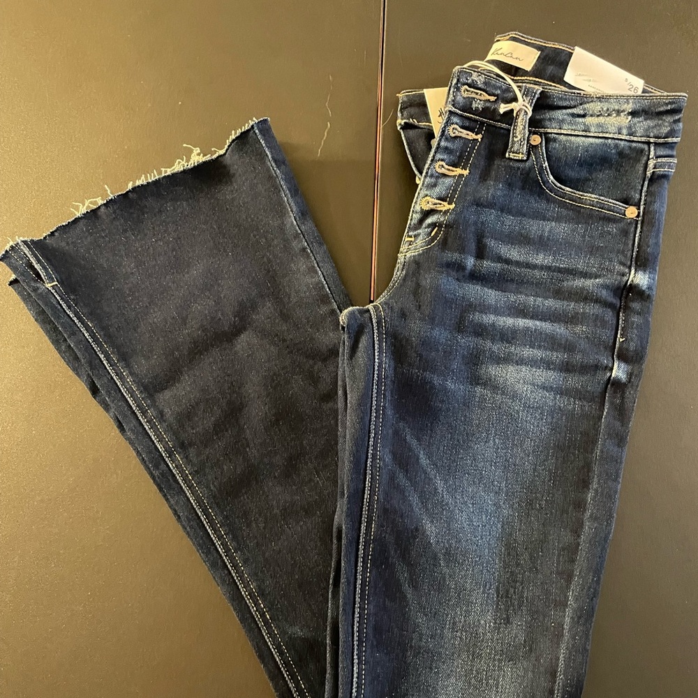 KanCan Mid Rise Button Fly Flare Jean